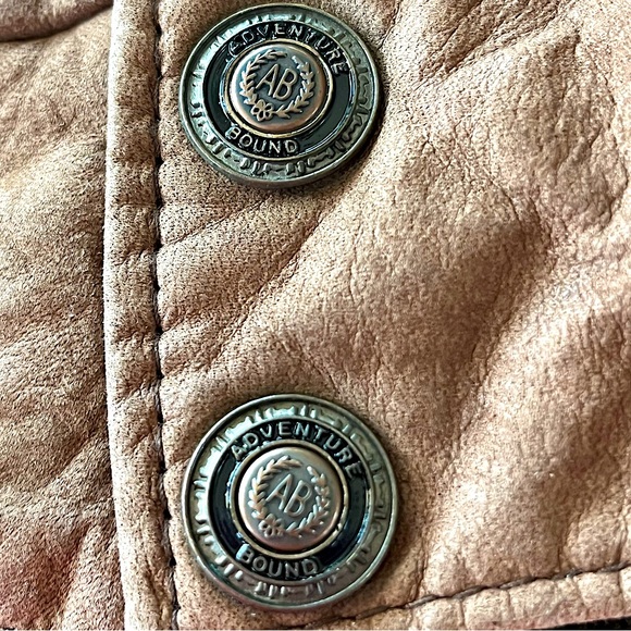 Wilsons Adventure Bound Leather Bomber Jacket Brown Men’s L Distressed Vintage - Picture 7 of 12